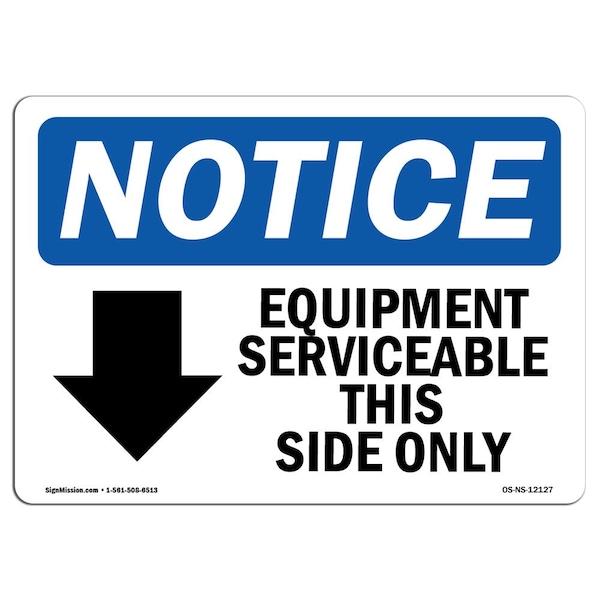 Sign, 3.5" H, Equipment Serviceable Side Sign, Landscape, NS-D-35-L-12127-10PK